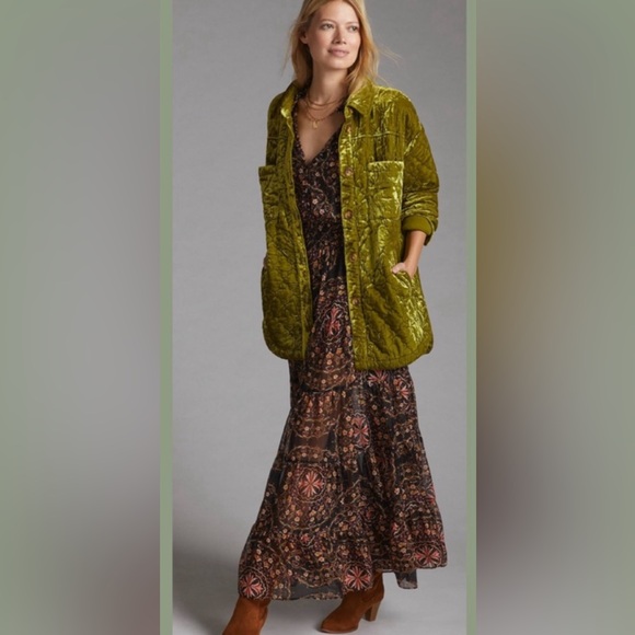 Anthropologie Olive Quilted Women's Jacket - Picture 1 of 8